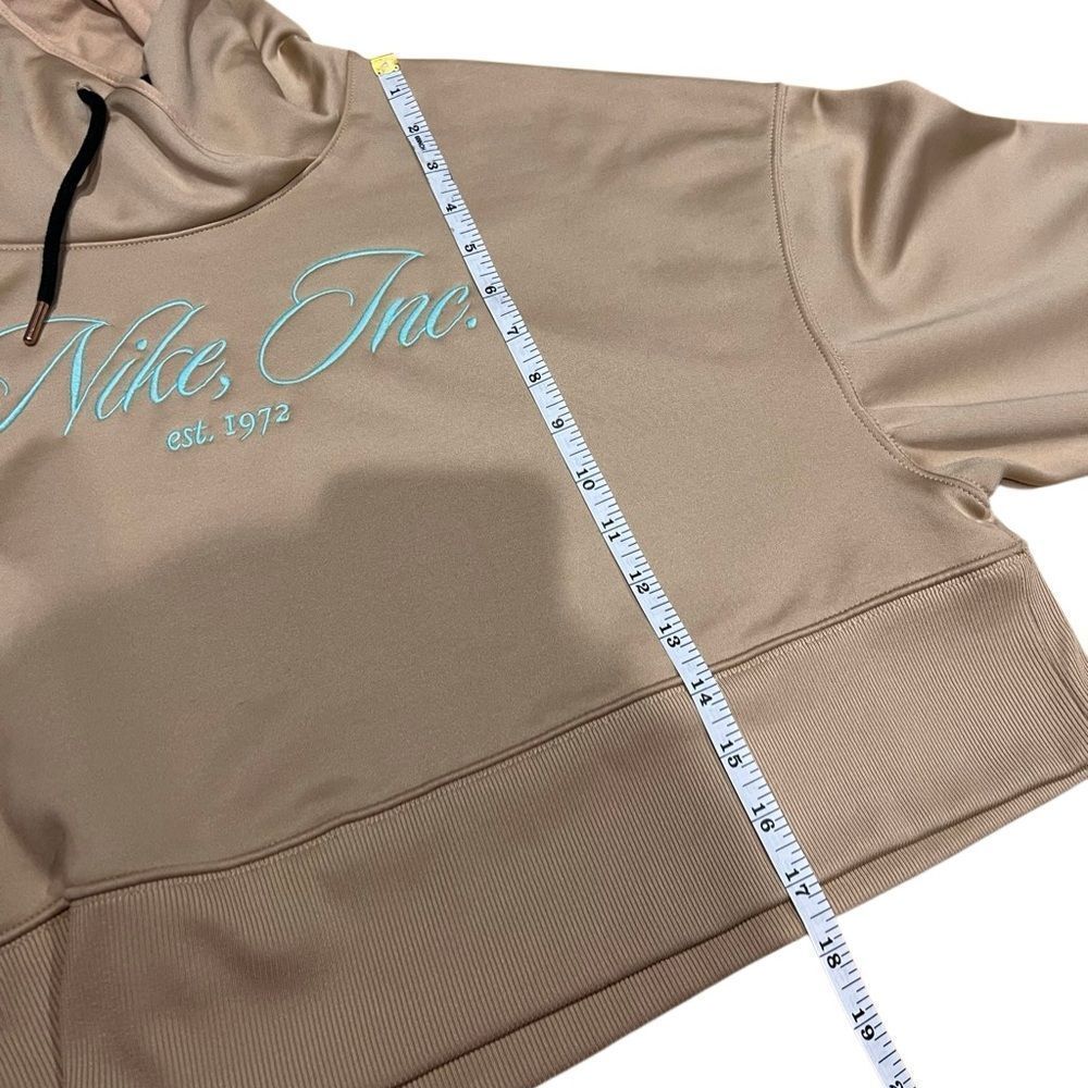 Nike cropped fleece hoodie Oversized beige Size Small - Picture 14 of 16